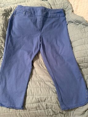 Ruby rd. Ladies size 14 Lavender Blue Pull-On Capri Pants